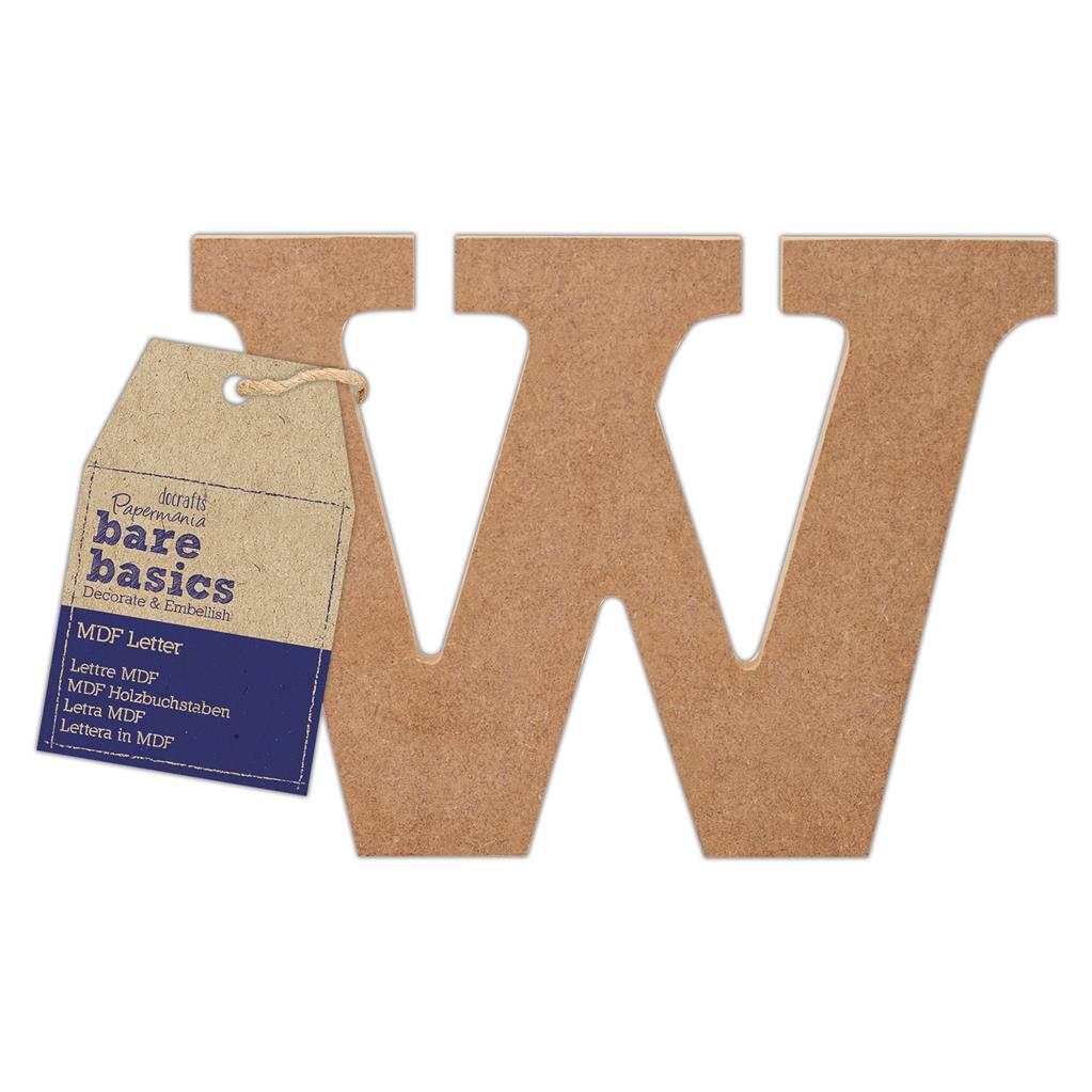 Bare Basics MDF Letter 10cm 'W' (Single)