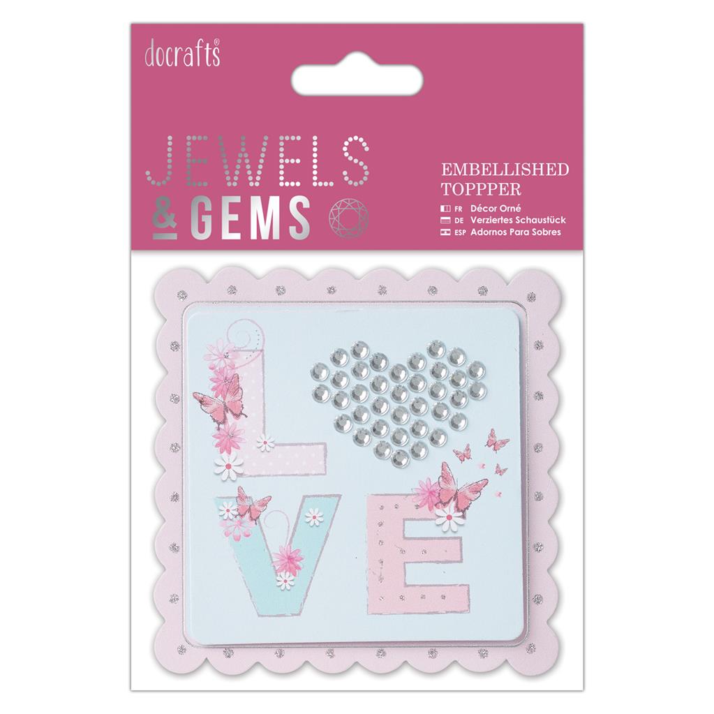 Papermania Jewels & Gems Embellished Topper - LOVE