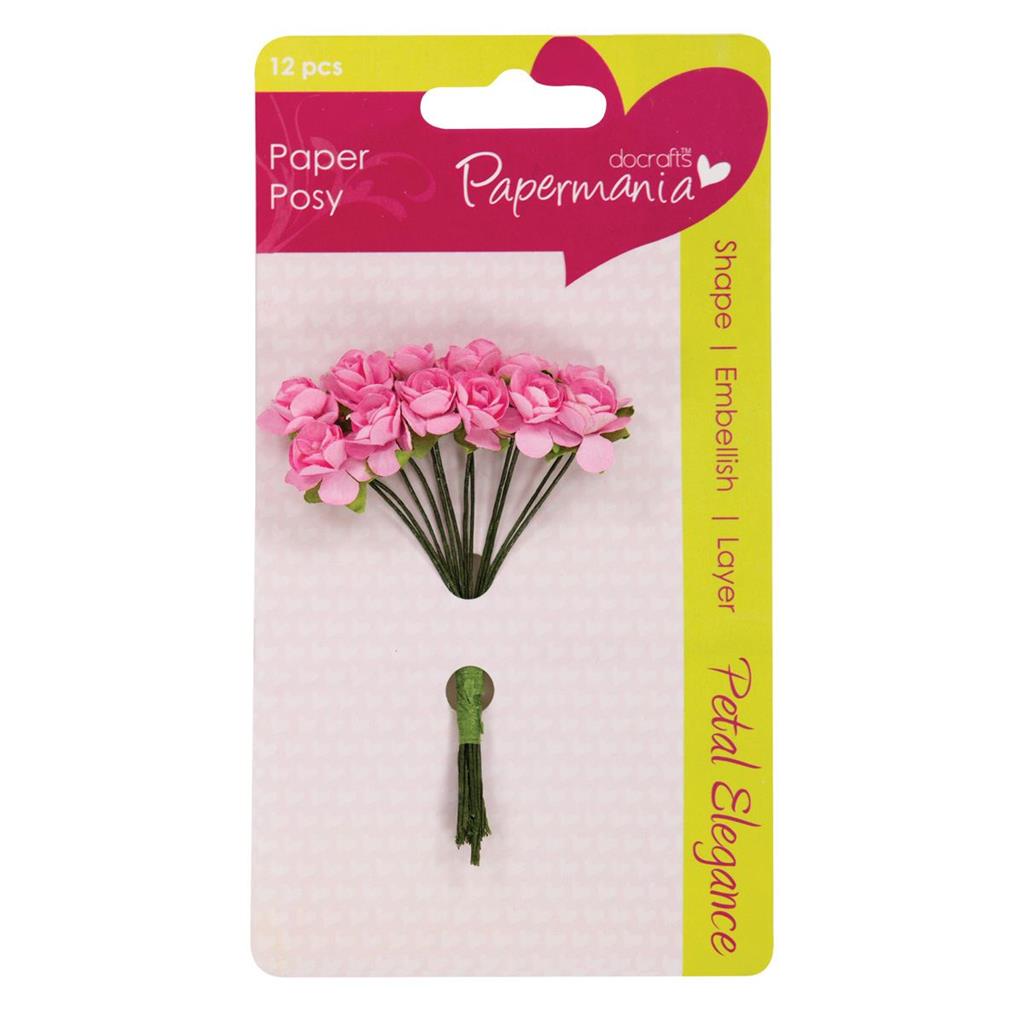 Papermania Petal Elegance Paper Posy - Pale Pink Rose