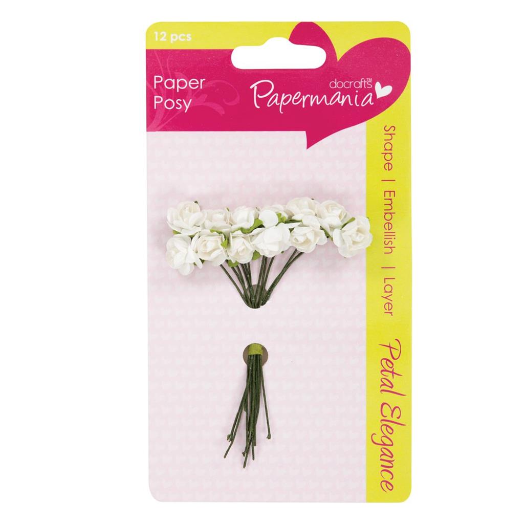 Papermania Petal Elegance Paper Posy - White Rose
