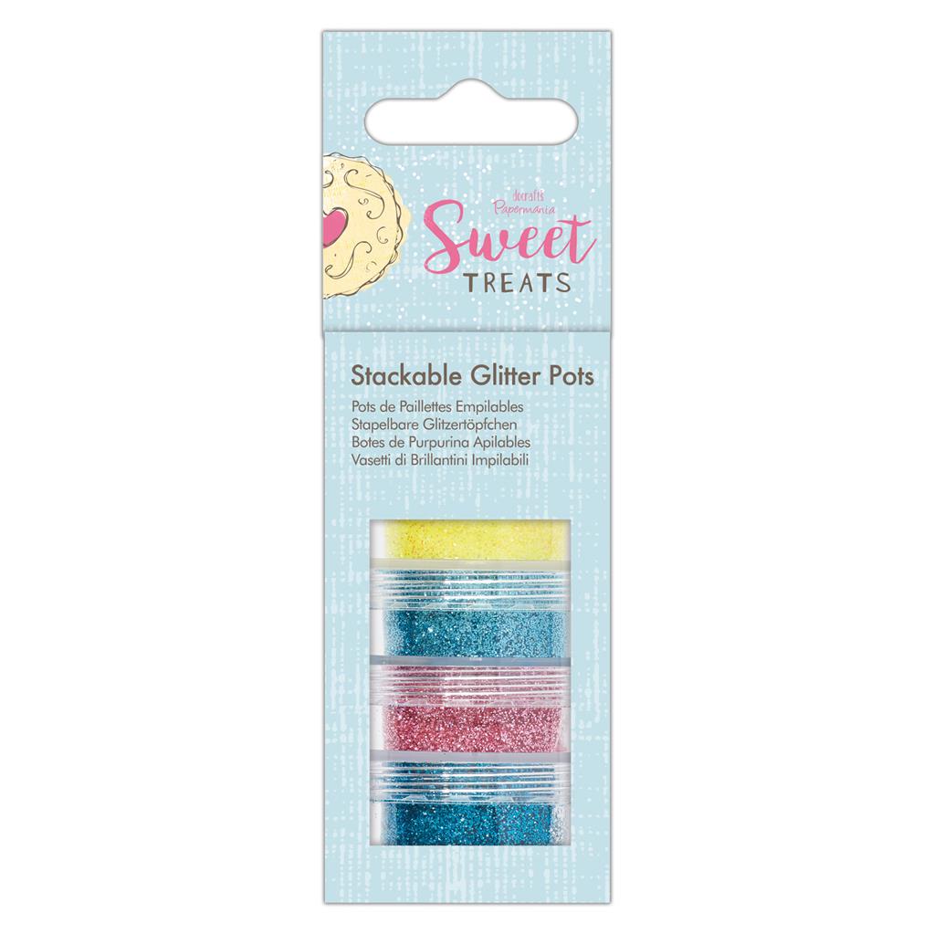 Papermania Sweet Treats Stackable Glitter Pots (4pk)