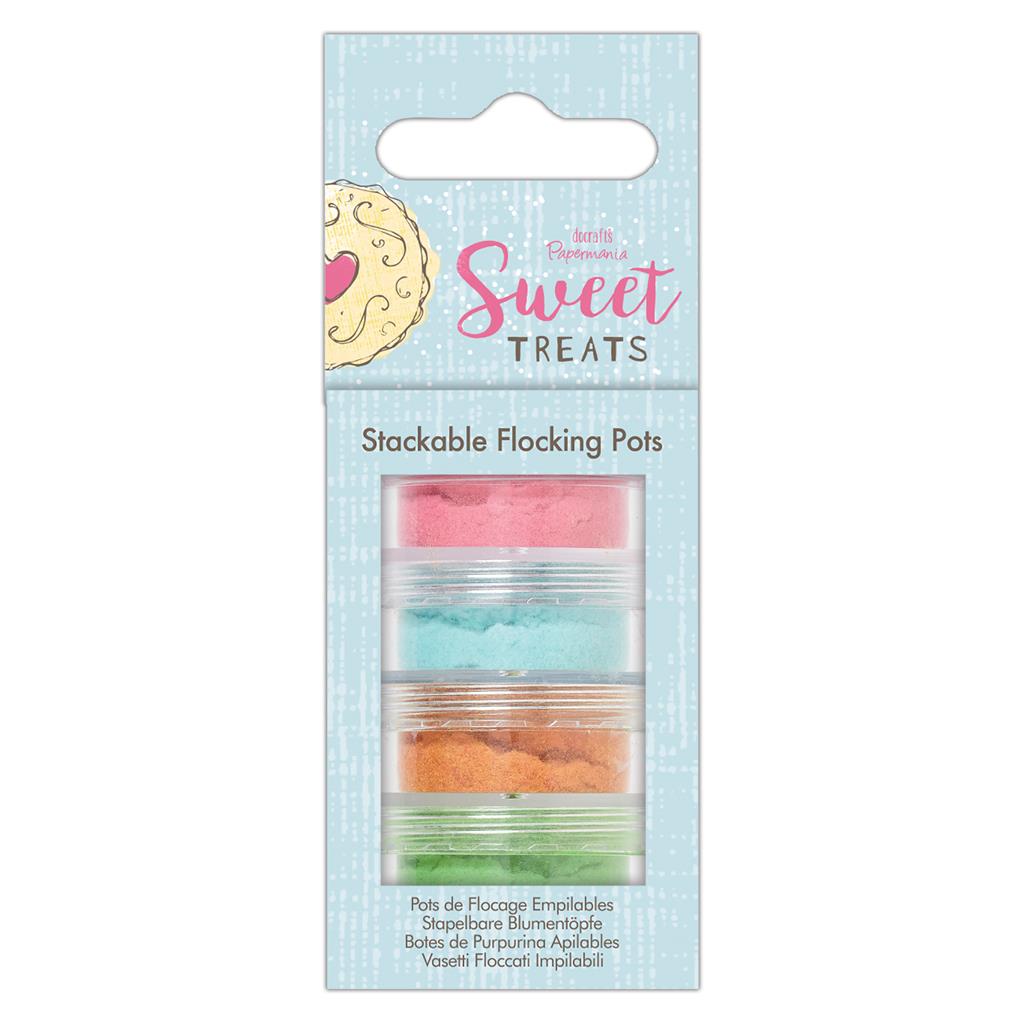 Papermania Sweet Treats Stackable Flocking Powder Pots (4pk)