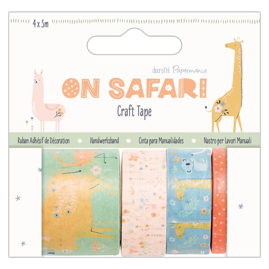 Papermania On Safari Craft Tape 5m (4pk)