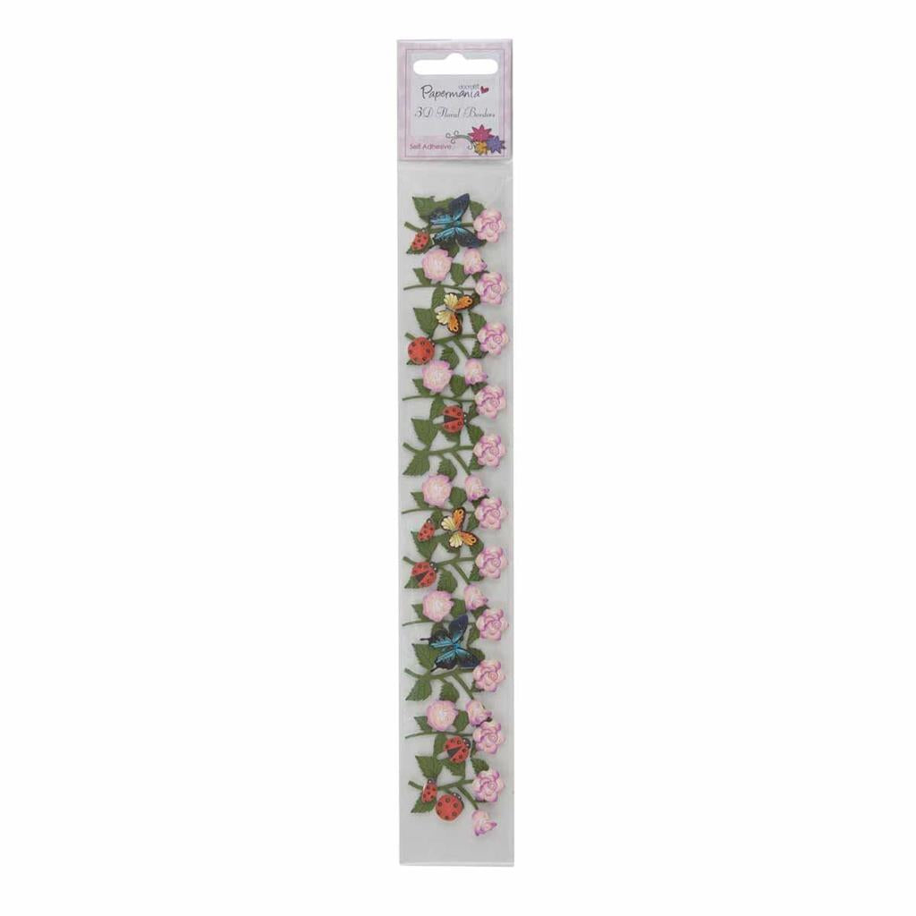 Papermania 3D Flower Borders - Pink Roses