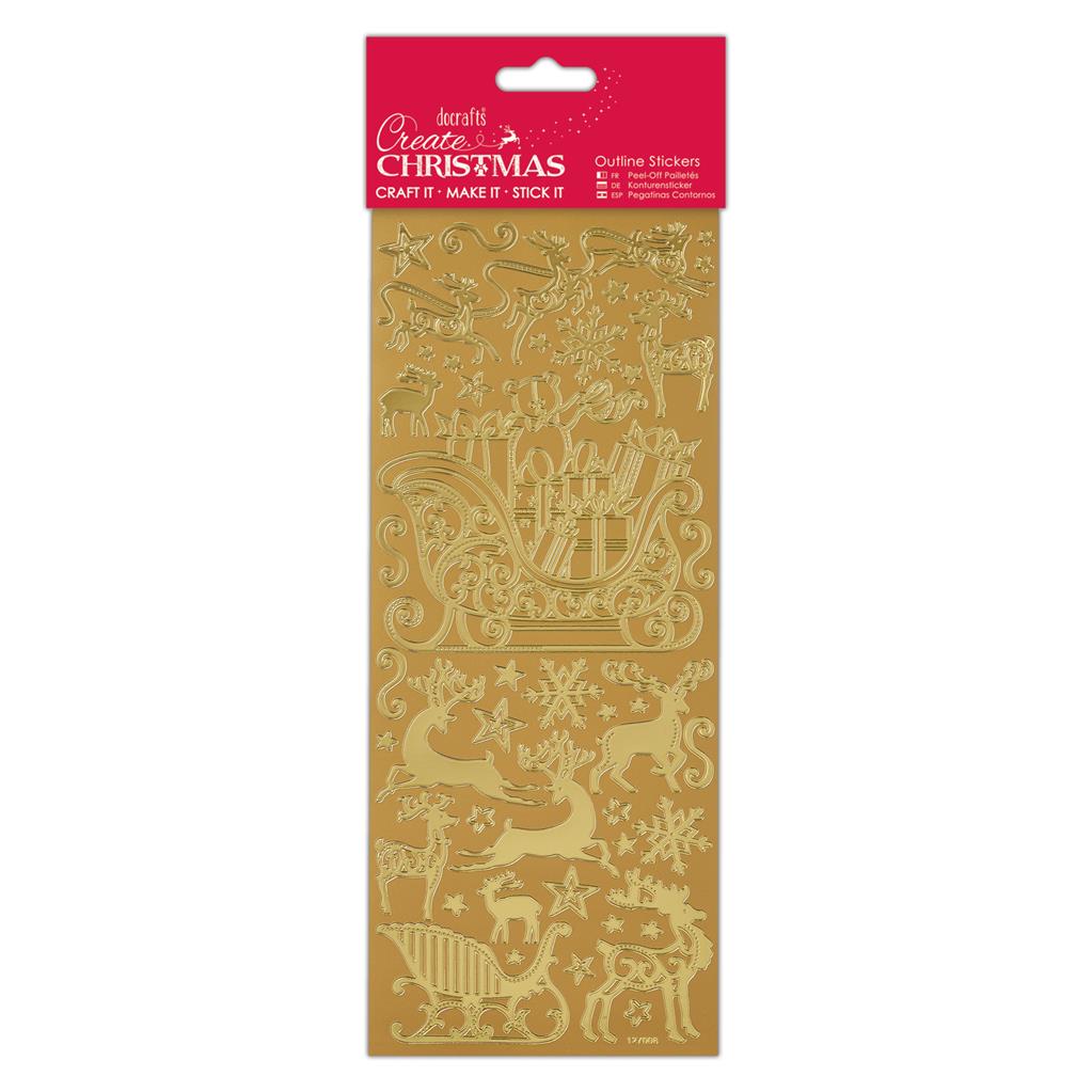Create Christmas Outline Stickers - Sleigh Ride Gold