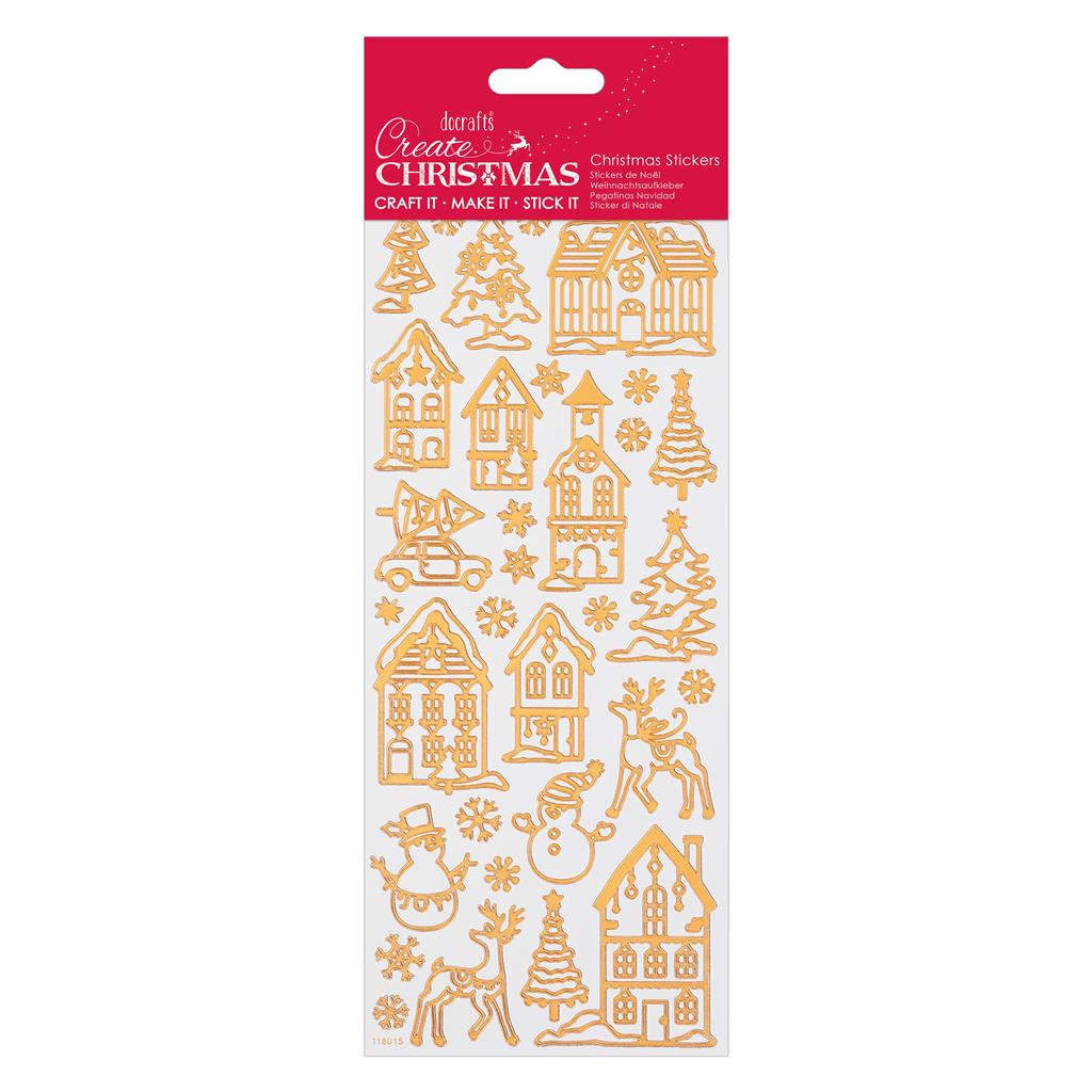 Create Christmas Outline Stickers - Christmas Icons Copper