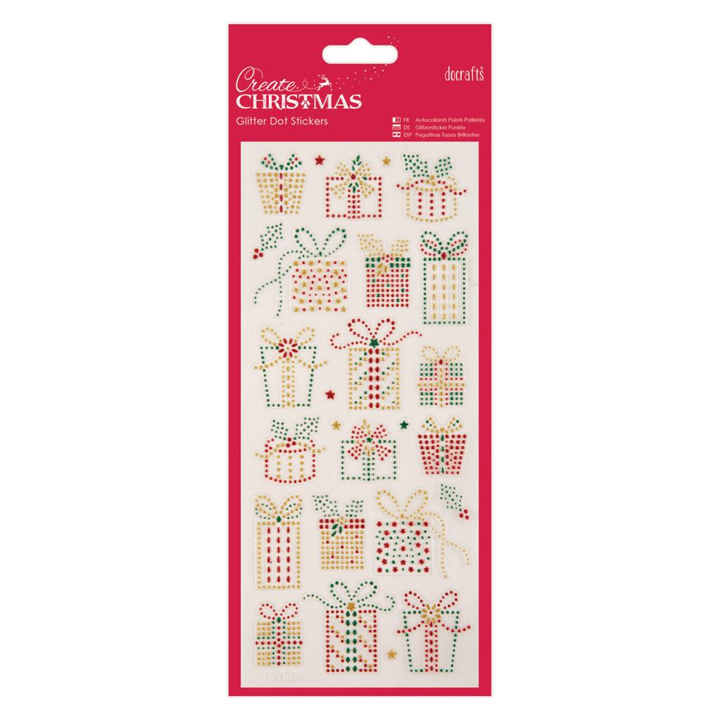 Create Christmas Glitter Dot Stickers - Christmas Presents