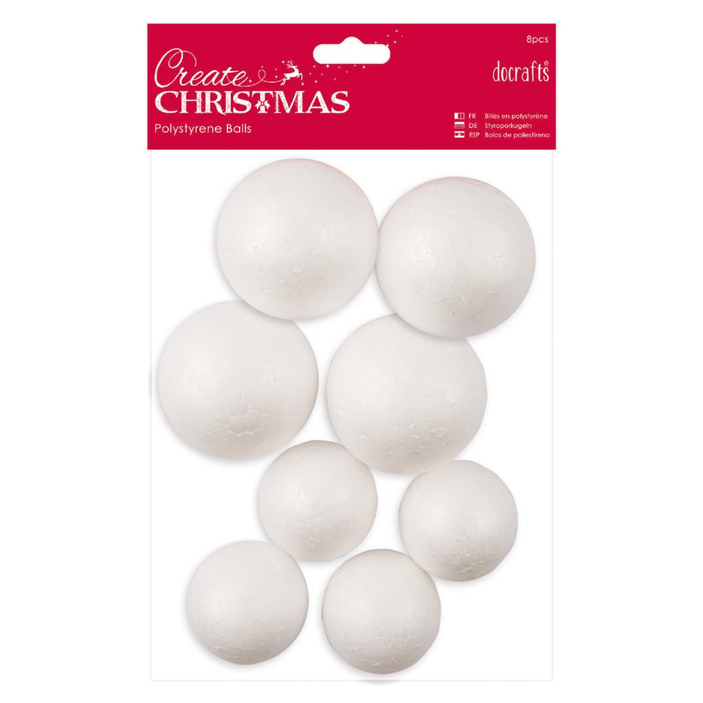 Create Christmas Make Your Own Polystyrene Decorations - Balls (8pk)