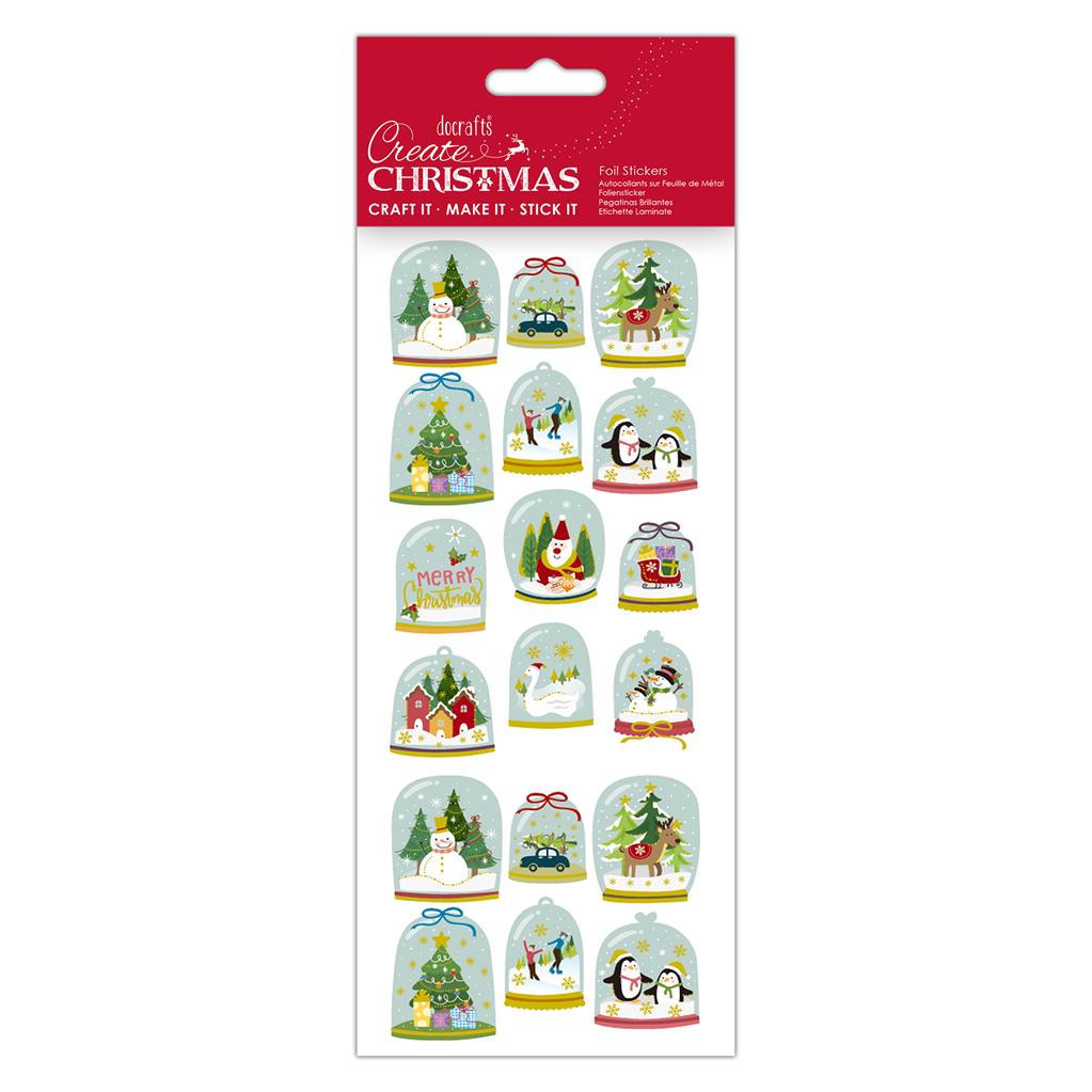 Create Christmas Foil Stickers - Pretty Snowglobes