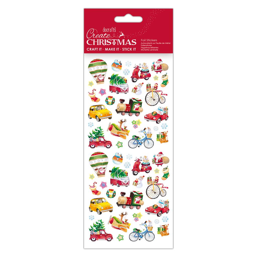 Create Christmas Foil Stickers - Gift Delivery