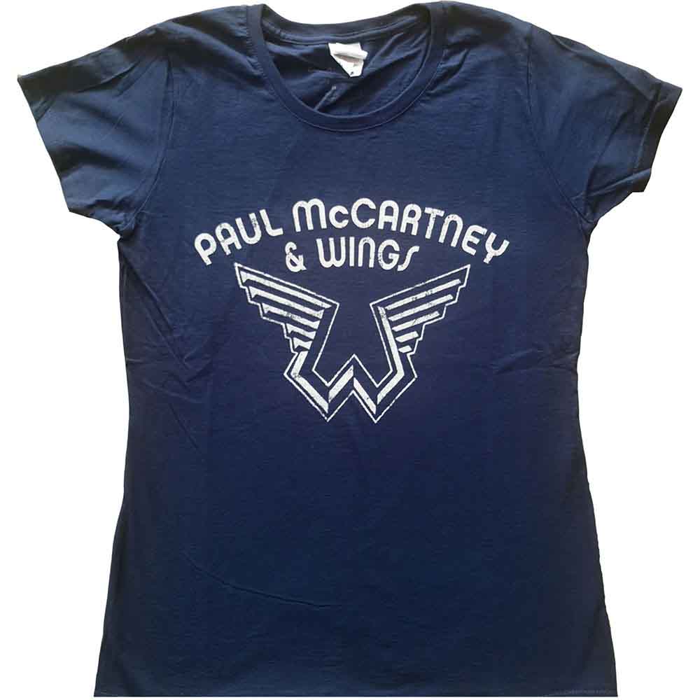 Paul McCartney Ladies T-Shirt Wings Logo Blue (XXL)