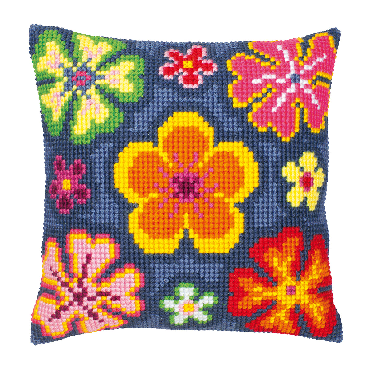 Vervaco Cross Stitch Kit 40cm Cushion Cover - Flower Power