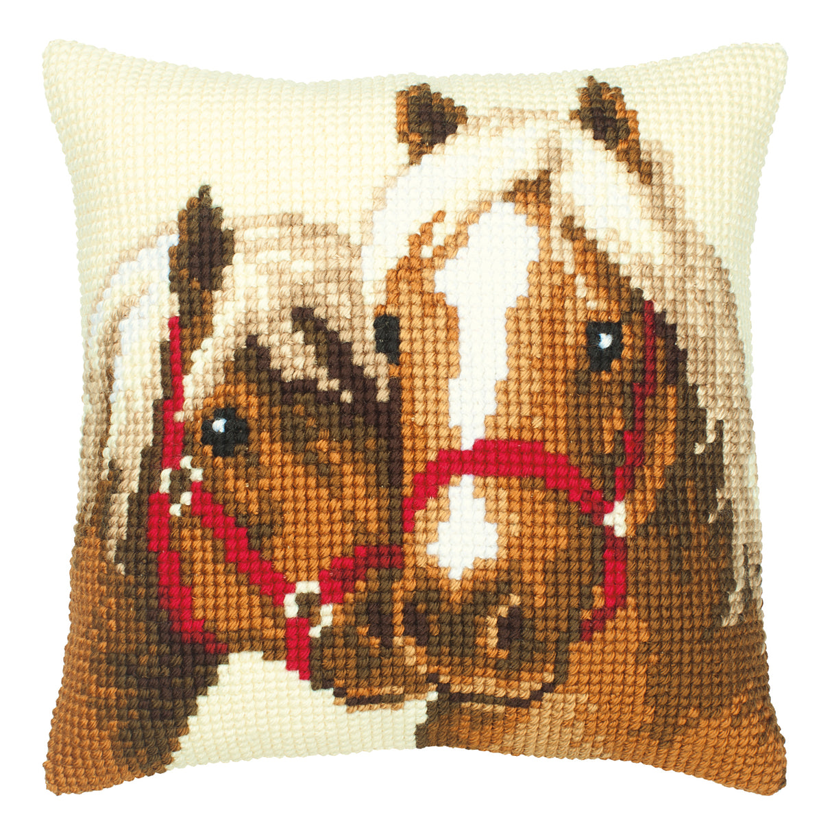 Vervaco Cross Stitch Kit 40cm Cushion Cover - Horses 1