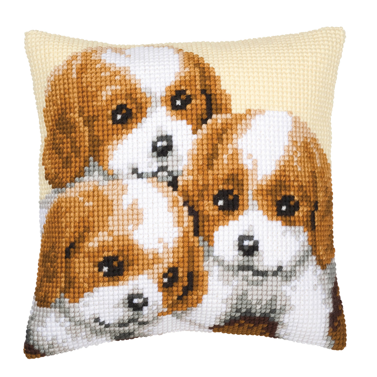 Vervaco Cross Stitch Kit 40cm Cushion Cover - Puppies