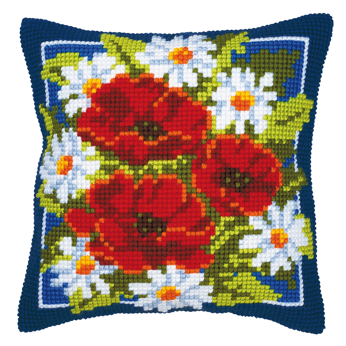 Vervaco Cross Stitch Kit 40cm Cushion Cover - Poppies I
