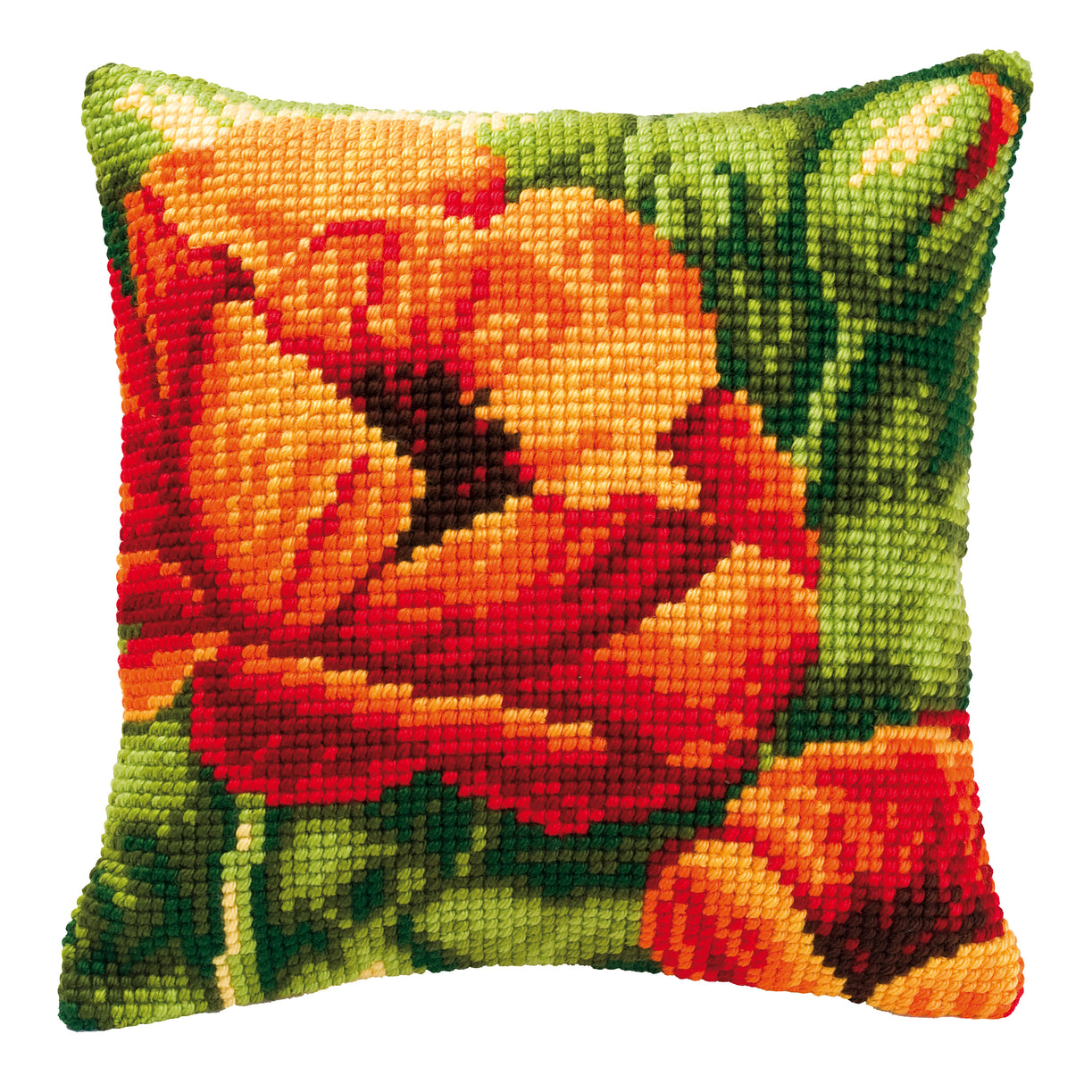 Vervaco Cross Stitch Kit 40cm Cushion Cover - Poppies 2