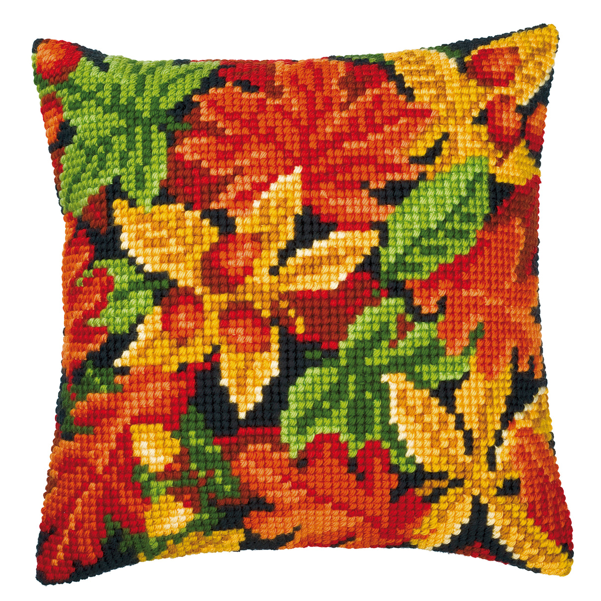 Vervaco Cross Stitch Kit 40cm Cushion Cover - Autumn Leaves 1