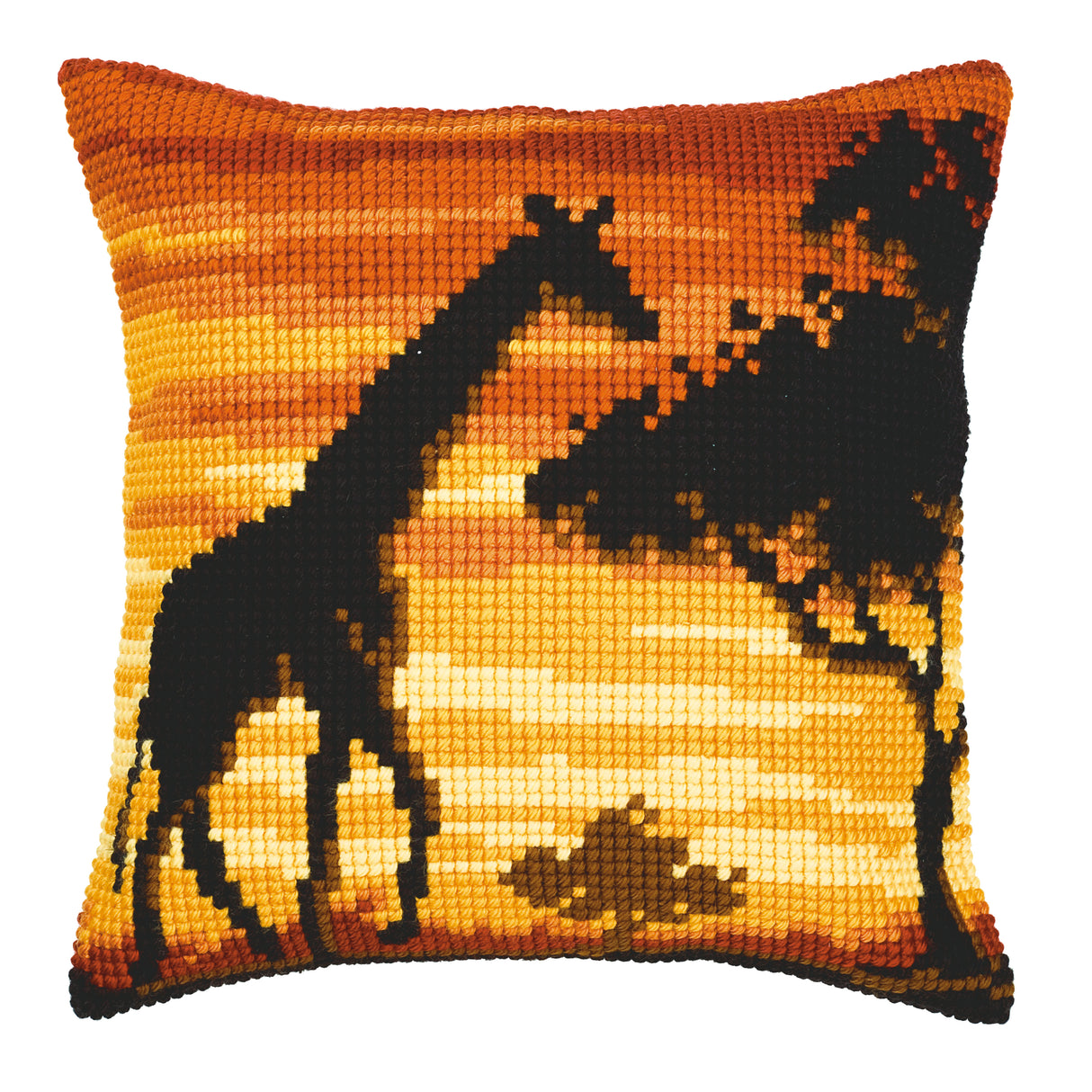 Vervaco Cross Stitch Kit 40cm Cushion Cover - Sunset Giraffe