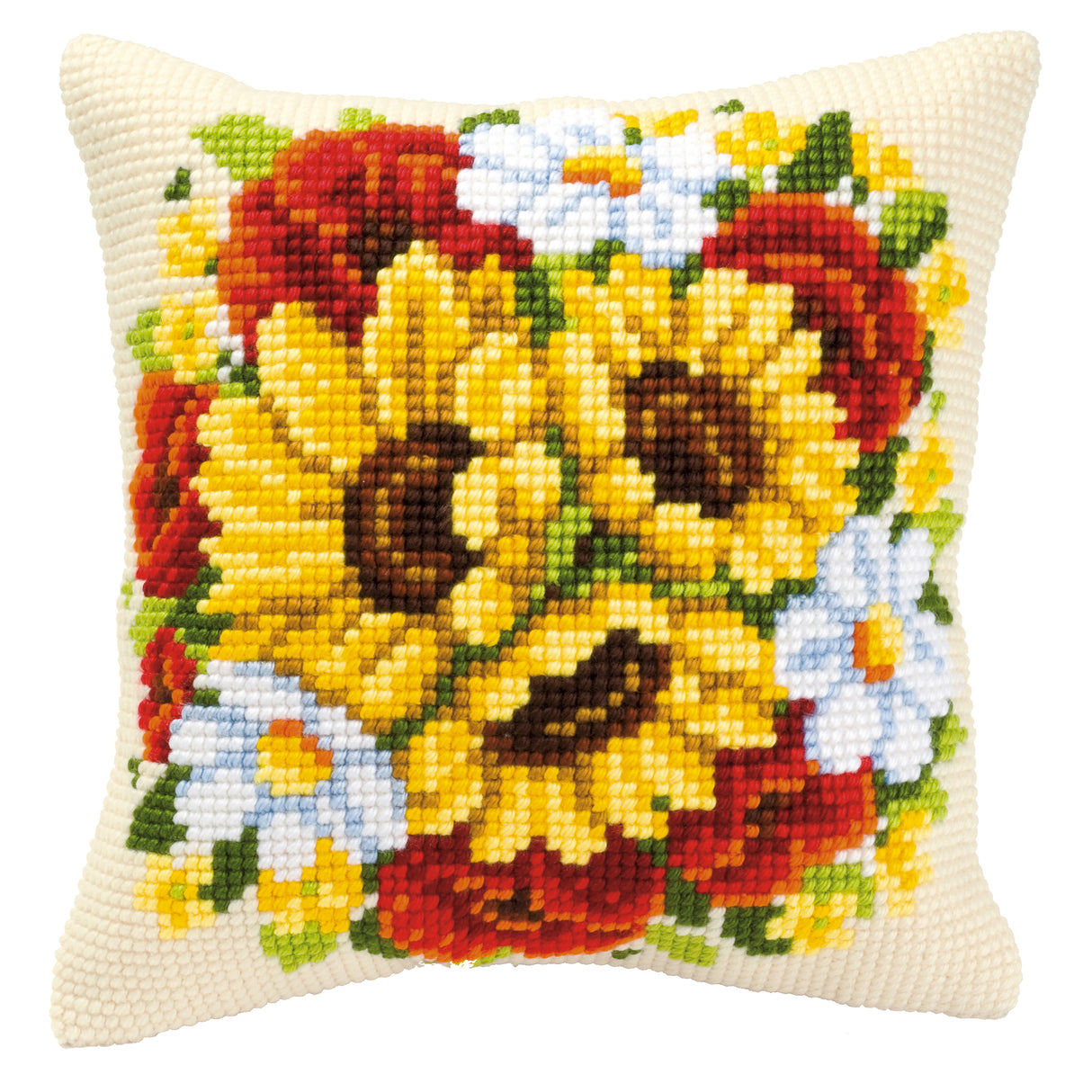 Vervaco Cross Stitch Kit 40cm Cushion Cover - Floral Posy