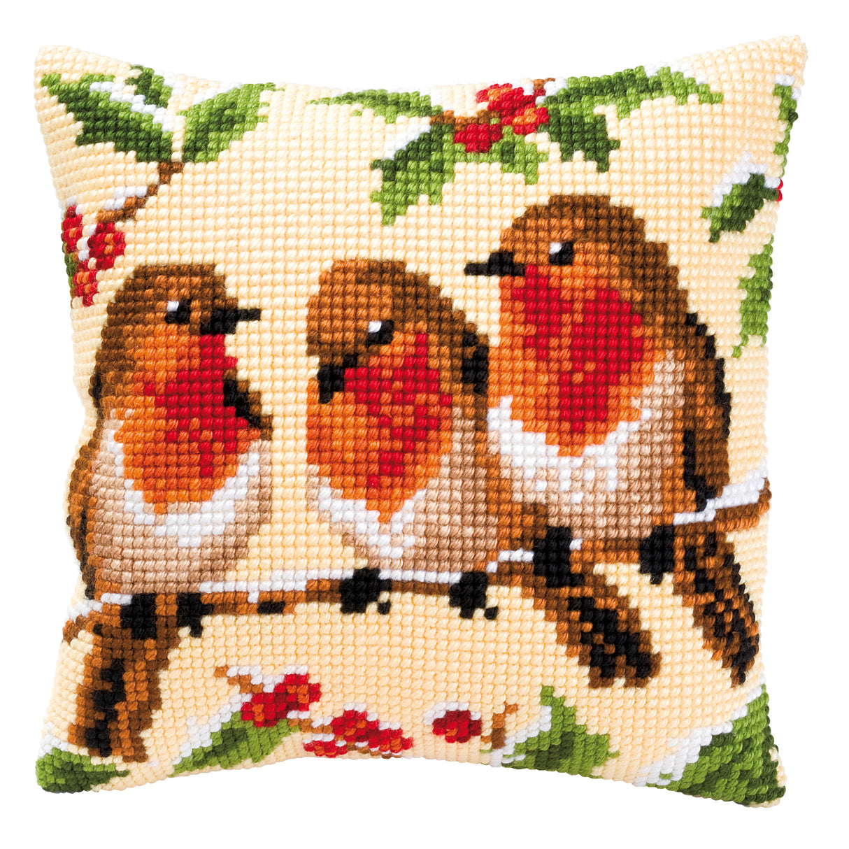 Vervaco Cross Stitch Kit 40cm Cushion Cover - Three's Company