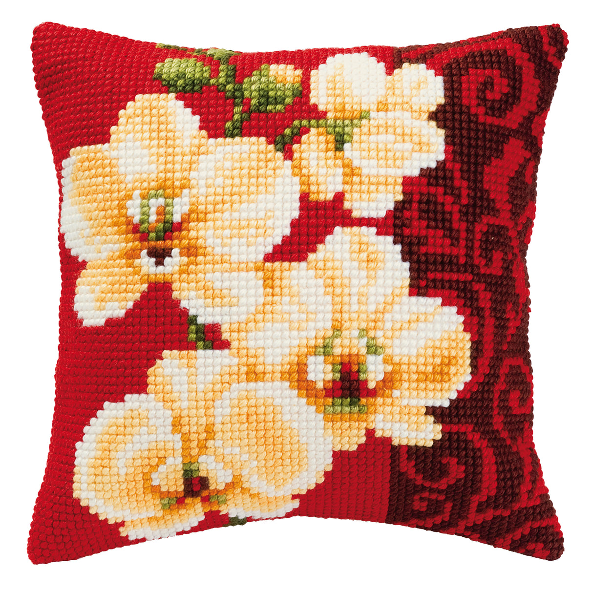Vervaco Cross Stitch Kit 40cm Cushion Cover - Orchid 2