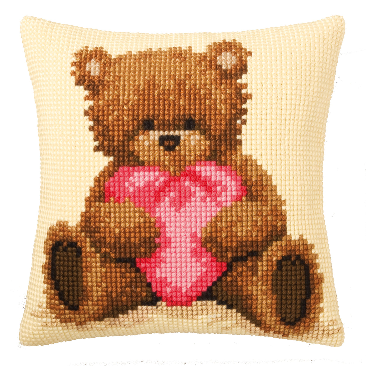 Vervaco Cross Stitch Kit 40cm Cushion Cover - Popcorn with Heart