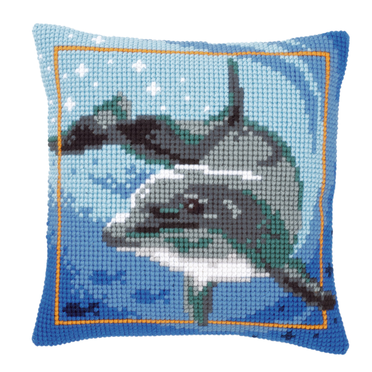 Vervaco Cross Stitch Kit 40cm Cushion Cover - Dolphin 1