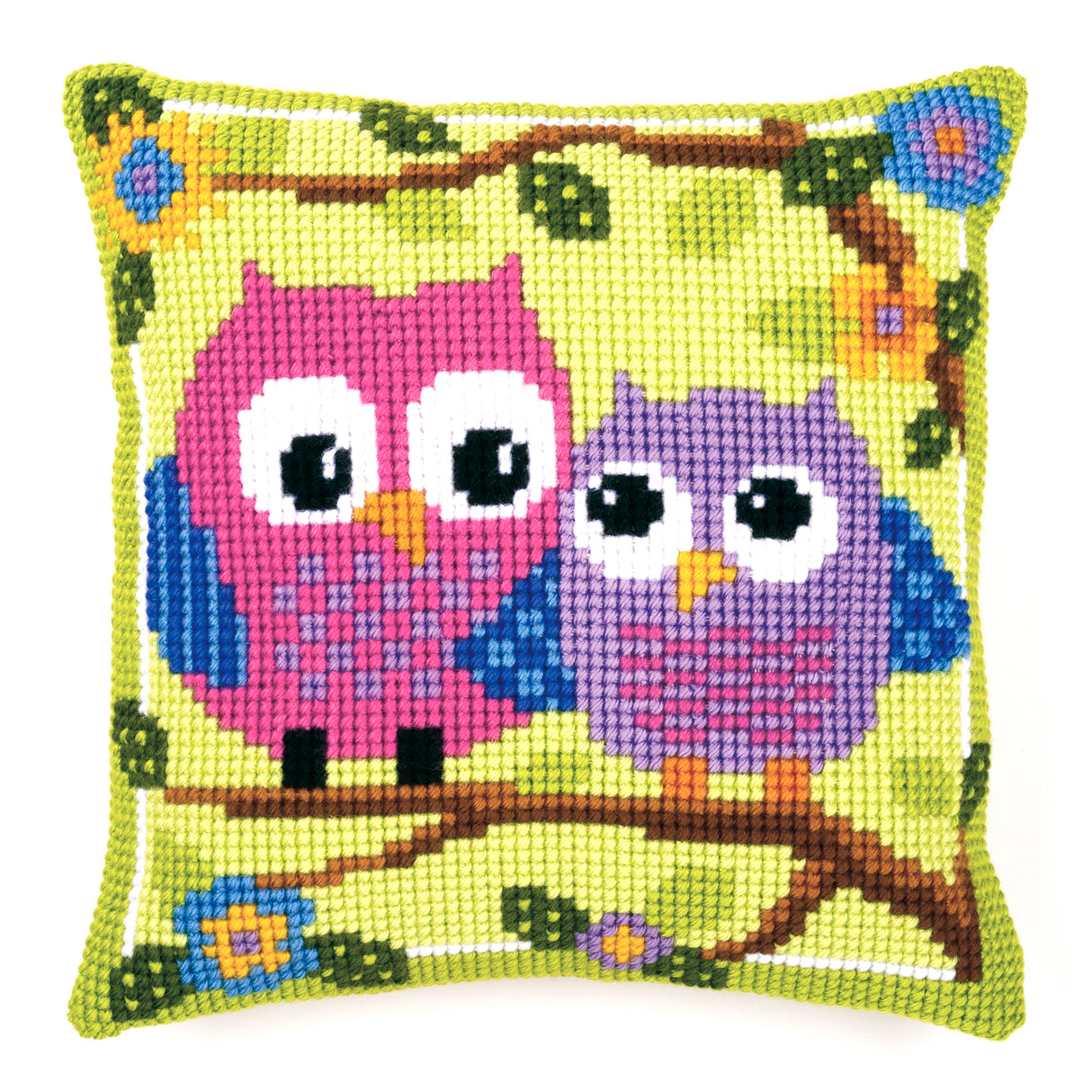 Vervaco Cross Stitch Kit 40cm Cushion Cover - Owls