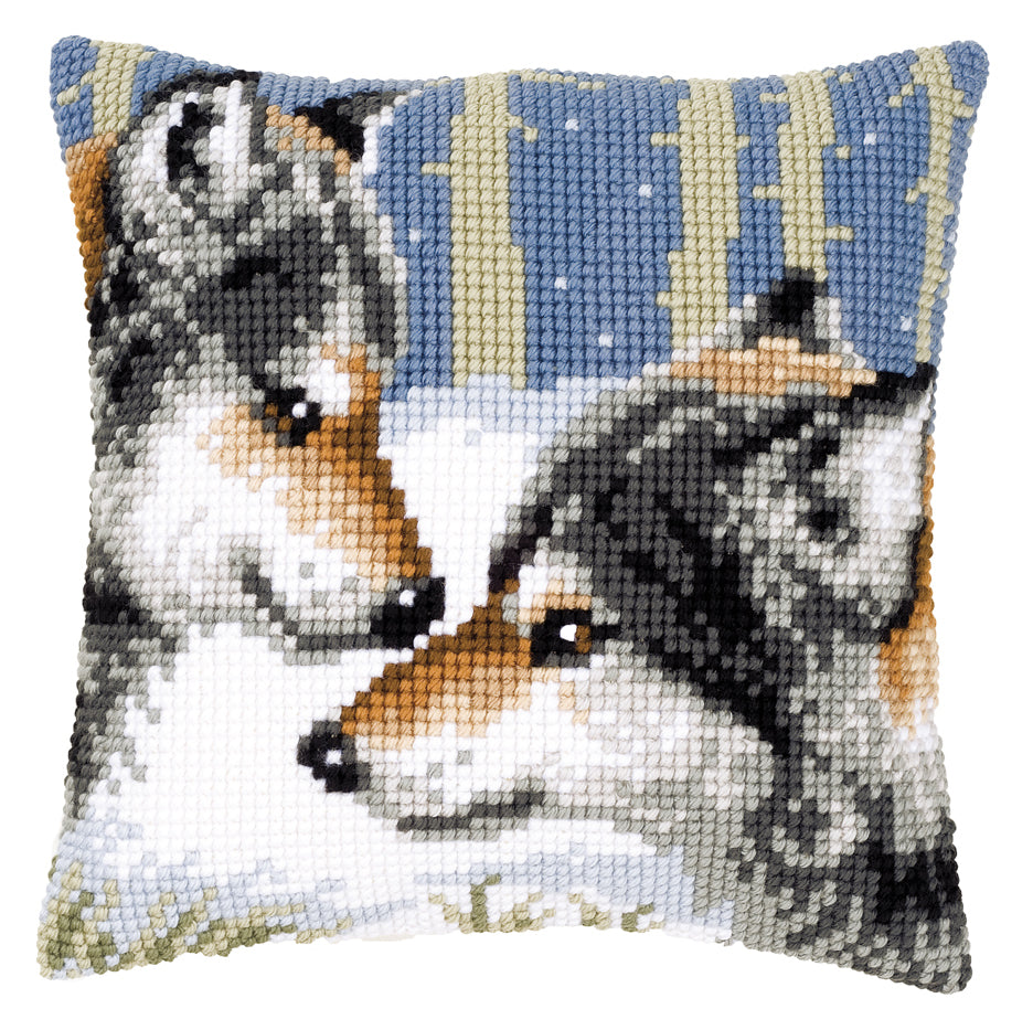 Vervaco Cross Stitch Kit 40cm Cushion Cover - Wolves