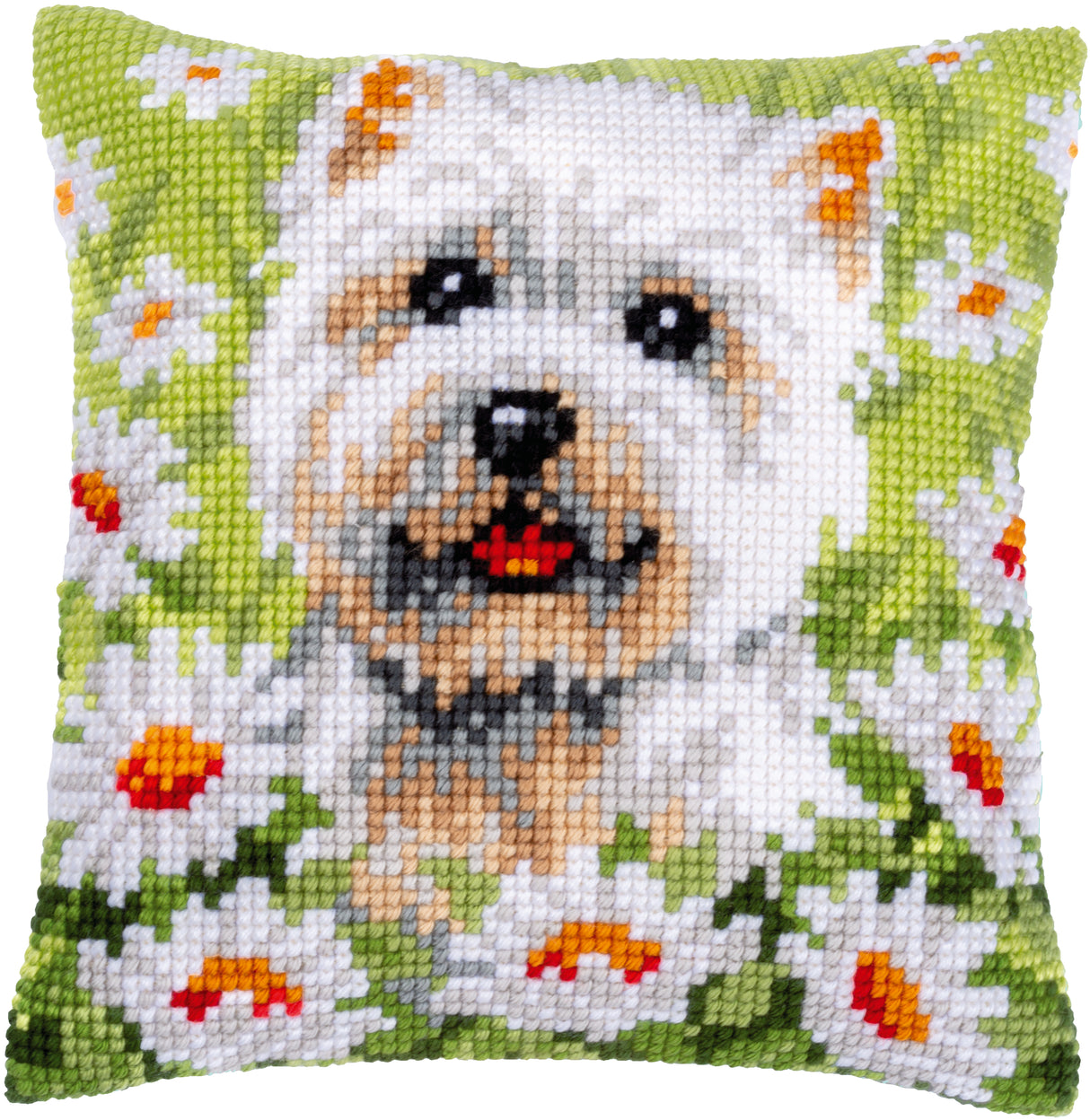 Vervaco Cross Stitch Kit 40cm Cushion Cover - Dog 1