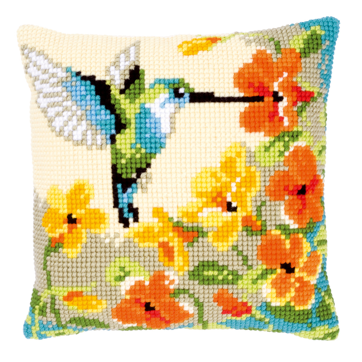 Vervaco Cross Stitch Kit 40cm Cushion Cover - Hummingbird