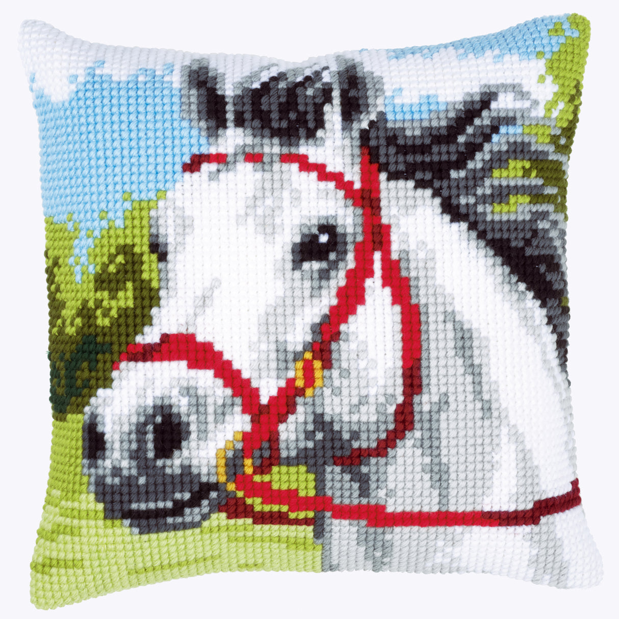 Vervaco Cross Stitch Kit 40cm Cushion Cover - White Horse