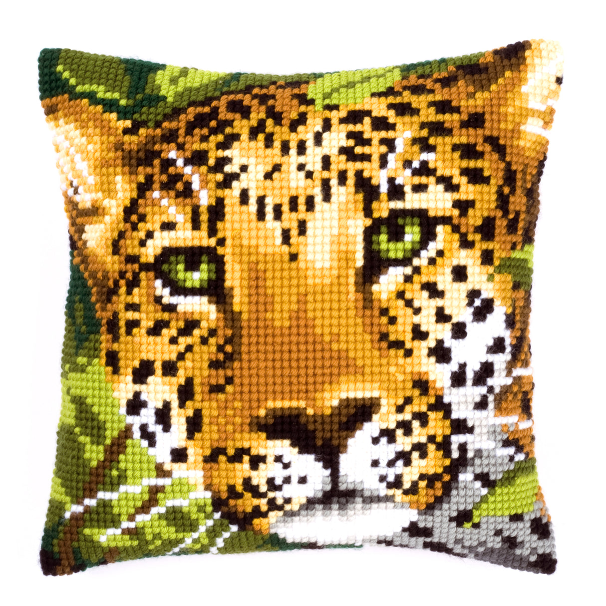 Vervaco Cross Stitch Kit 40cm Cushion Cover - Leopard 1