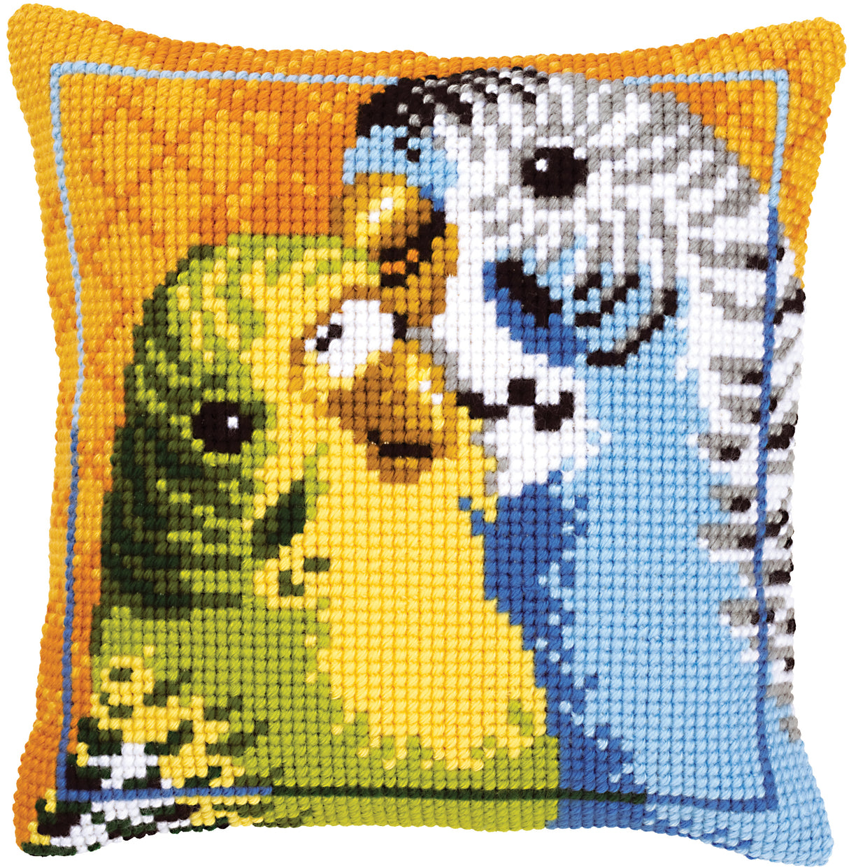 Vervaco Cross Stitch Kit 40cm Cushion Cover - Budgies