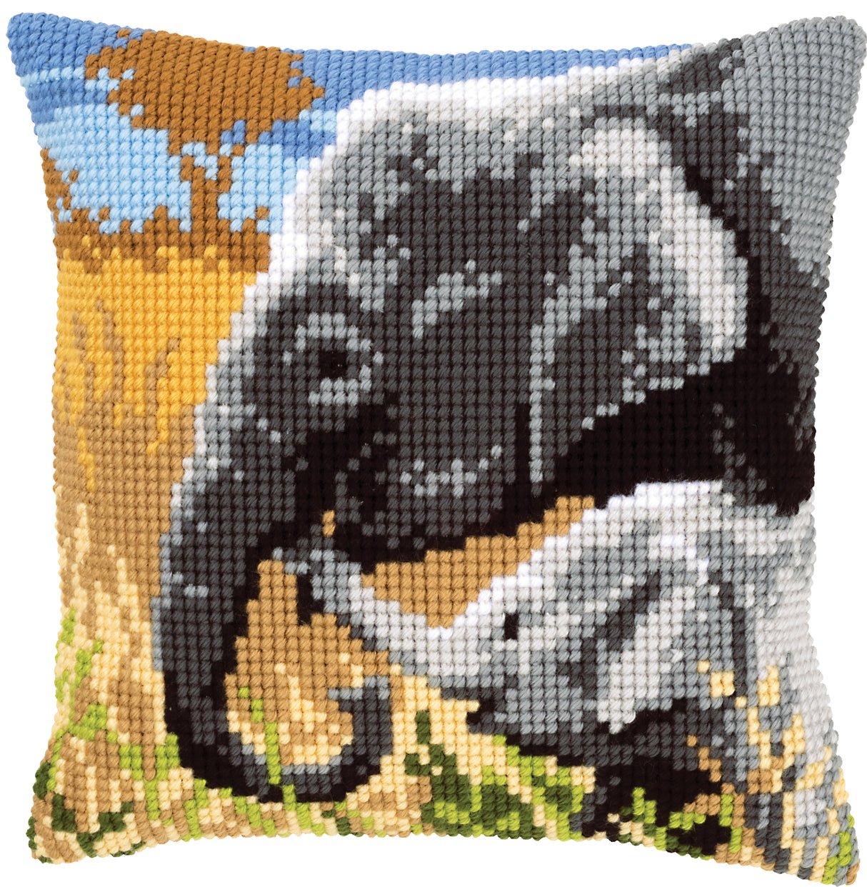 Vervaco Cross Stitch Kit 40cm Cushion Cover - Elephants