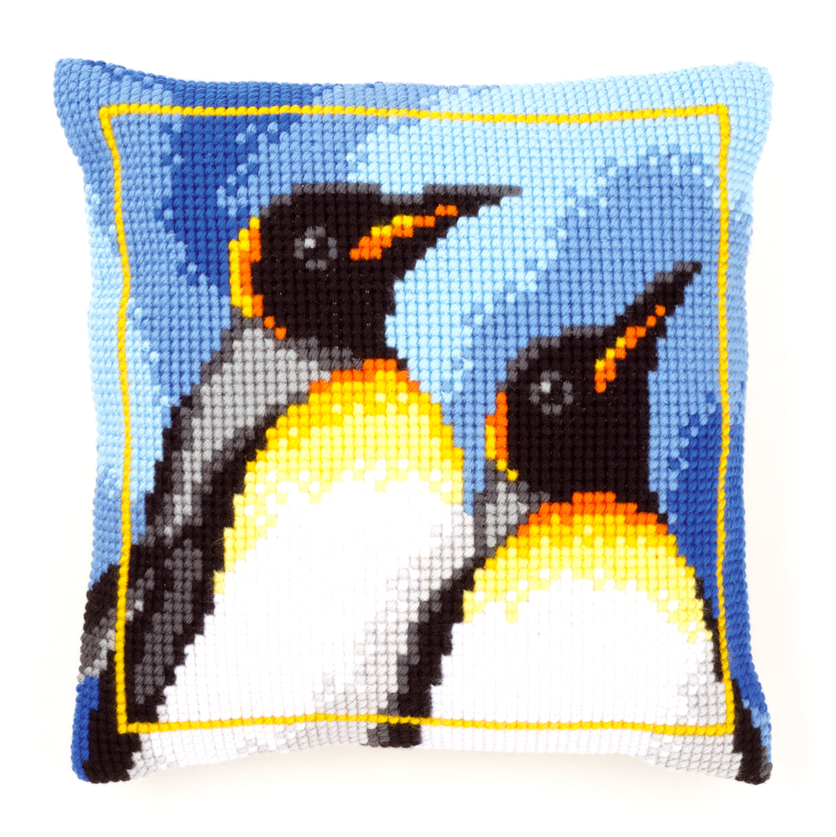 Vervaco Cross Stitch Kit 40cm Cushion Cover - King Penguins