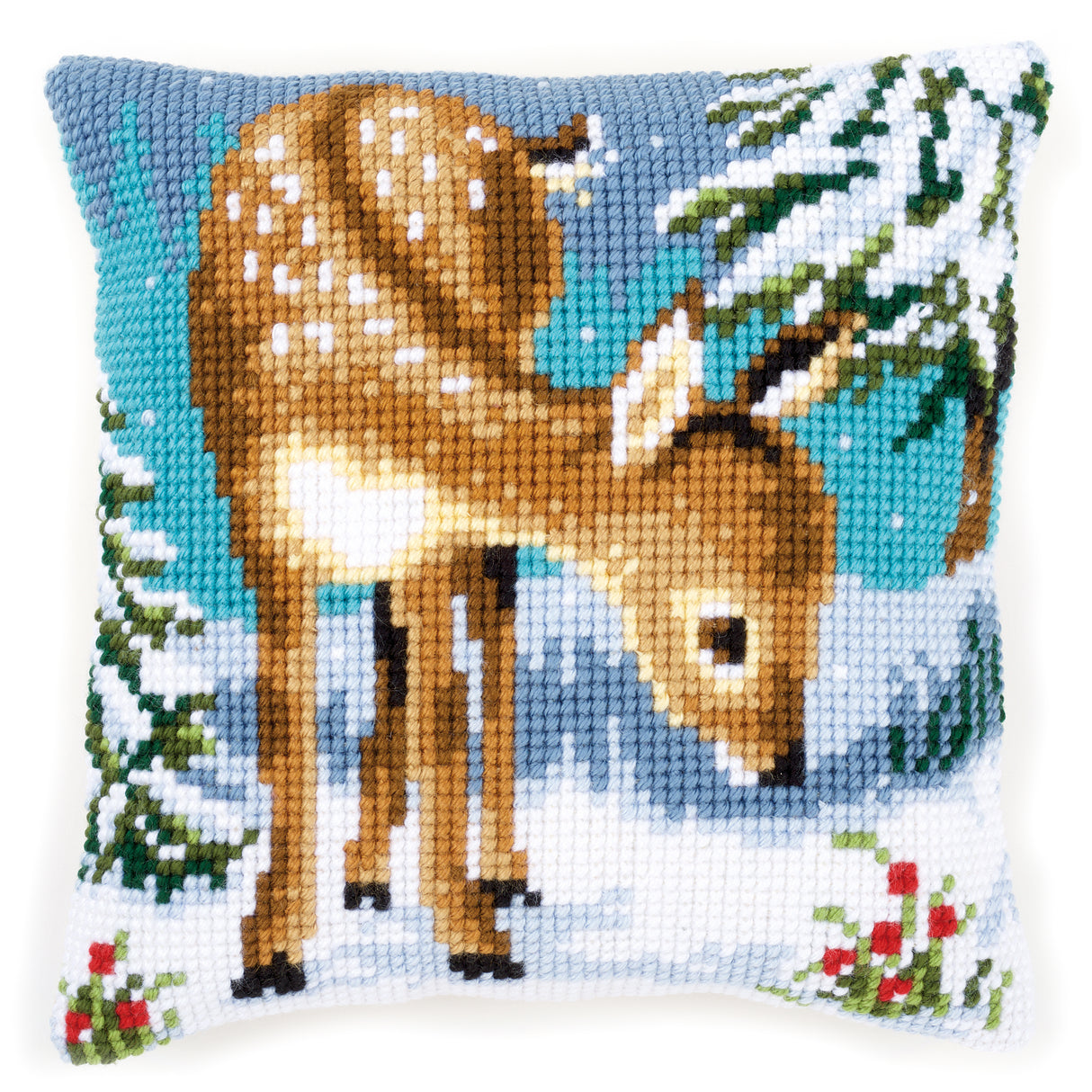 Vervaco Cross Stitch Kit 40cm Cushion Cover - Little Deer 1