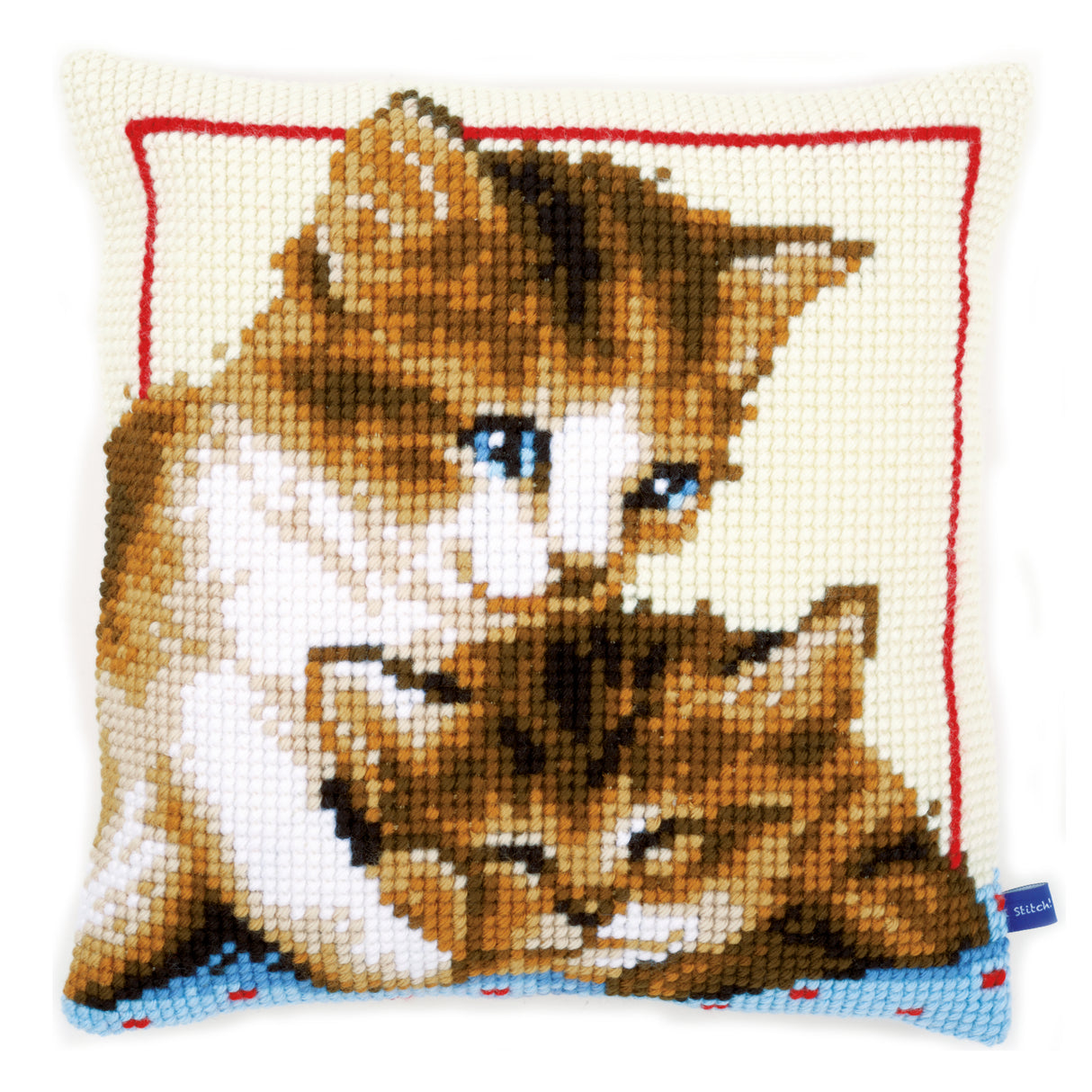 Vervaco Cross Stitch Kit 40cm Cushion Cover - Playful Kittens