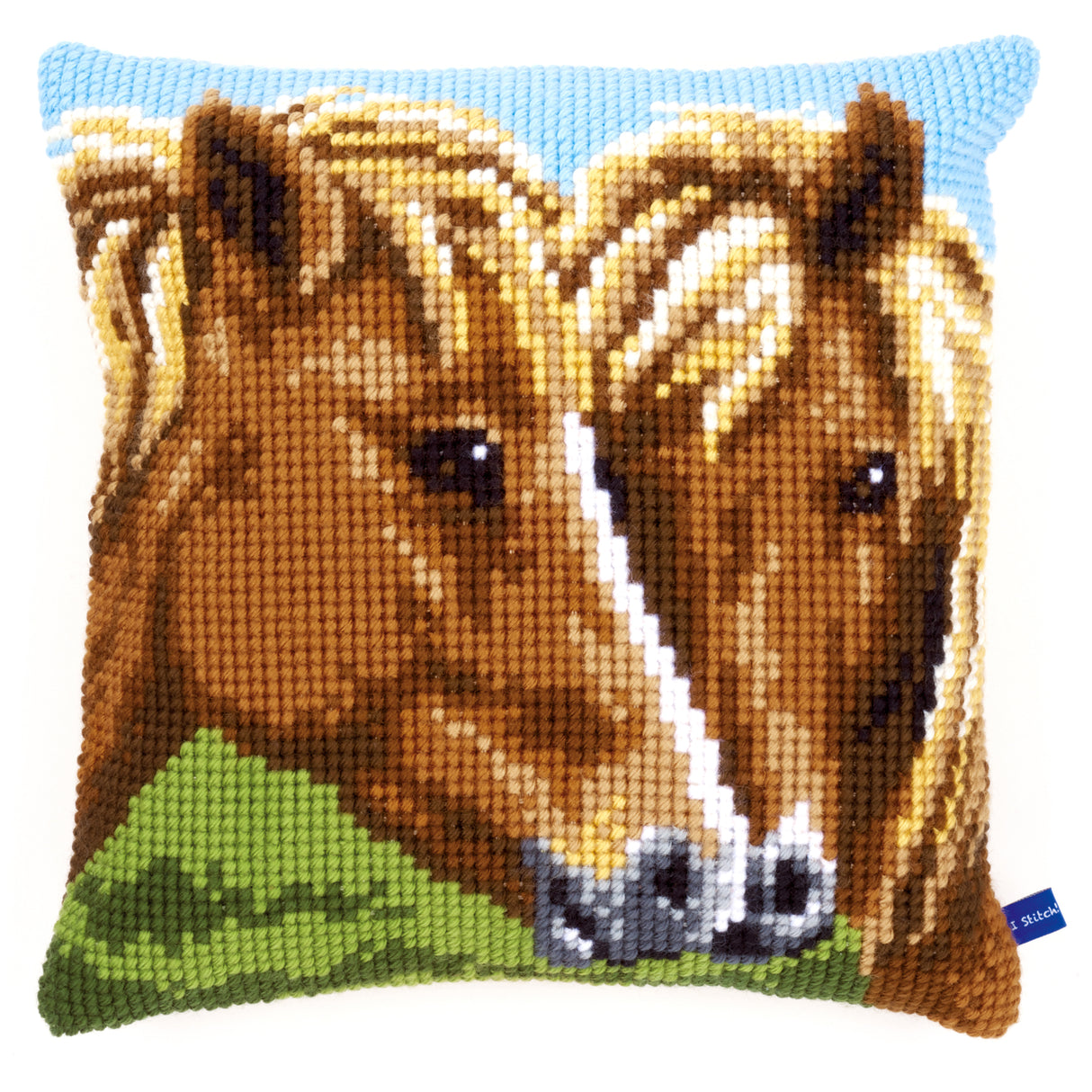 Vervaco Cross Stitch Kit 40cm Cushion Cover - Horses 2