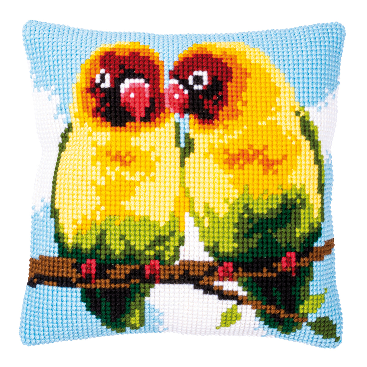 Vervaco Cross Stitch Kit 40cm Cushion Cover - Lovebirds