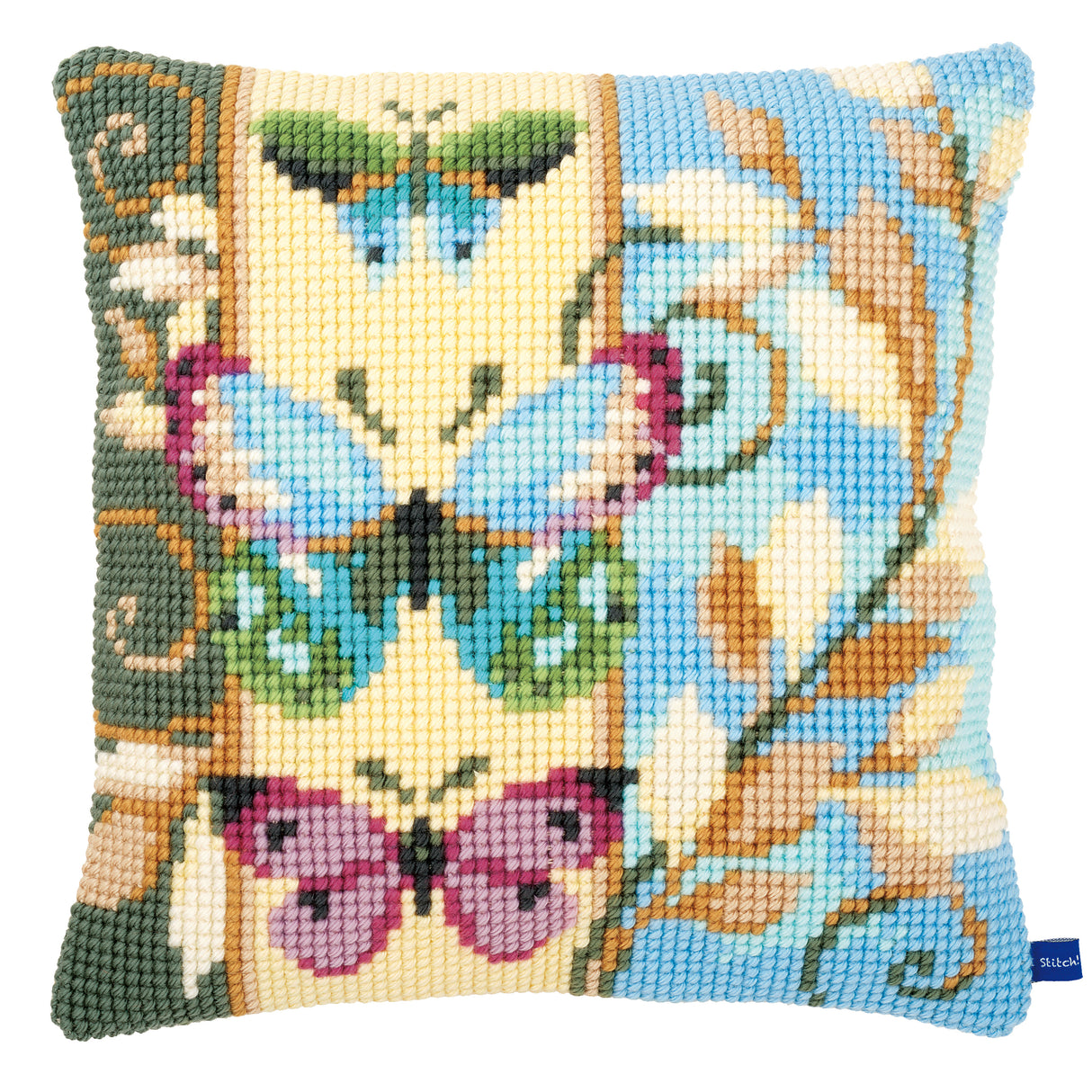 Vervaco Cross Stitch Kit 40cm Cushion Cover - Deco Butterflies 1