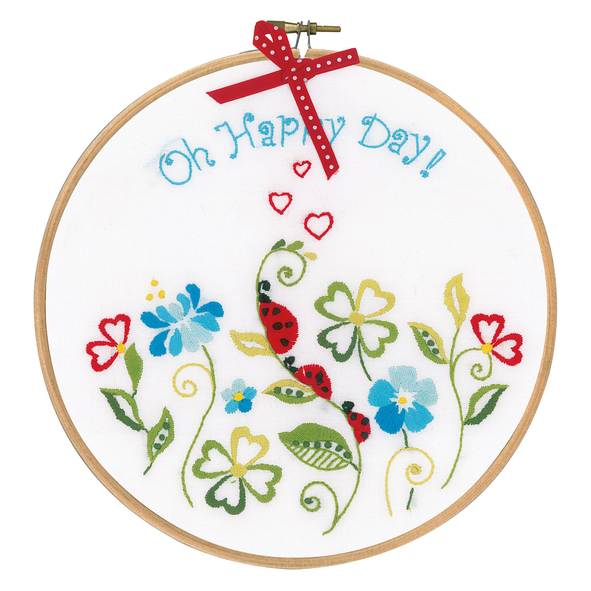 Vervaco Embroidery Kit with 8" Hoop - Oh Happy Day
