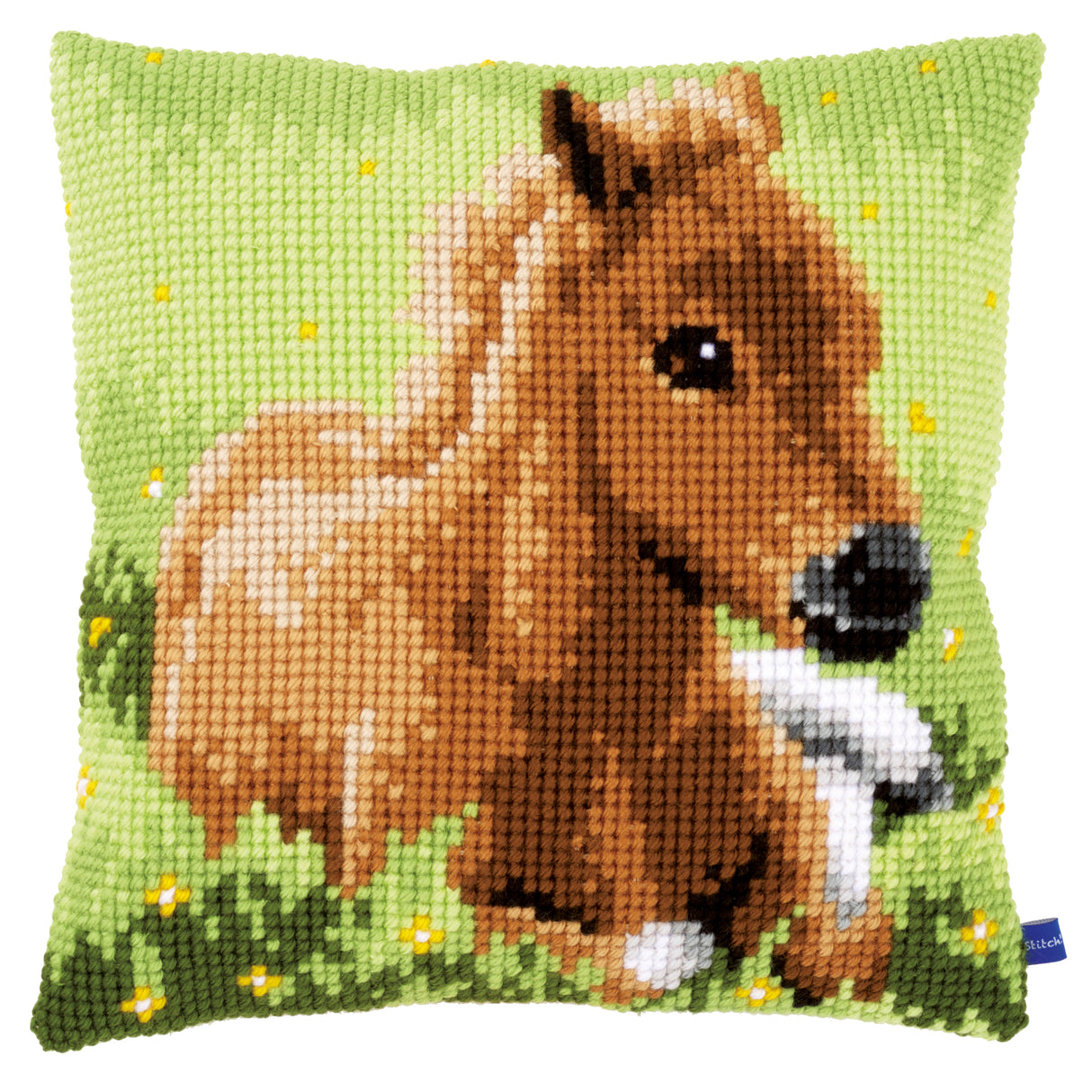 Vervaco Cross Stitch Kit 40cm Cushion Cover - Brown Foal