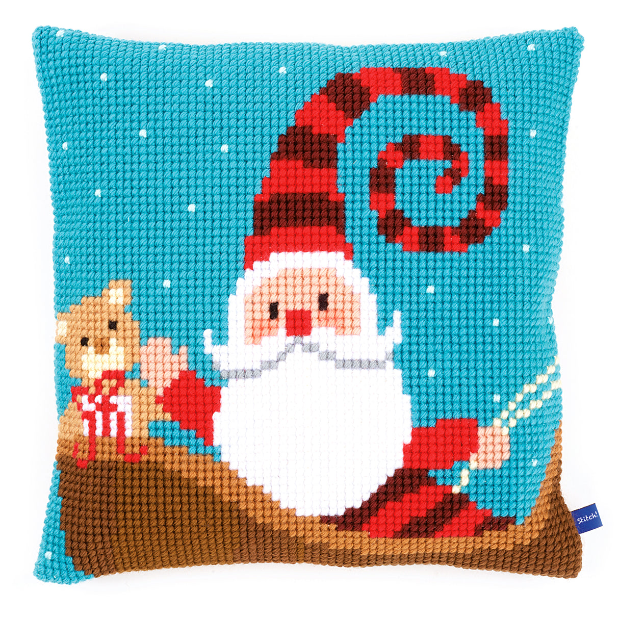 Vervaco Cross Stitch Kit 40cm Cushion Cover - Happy Santa