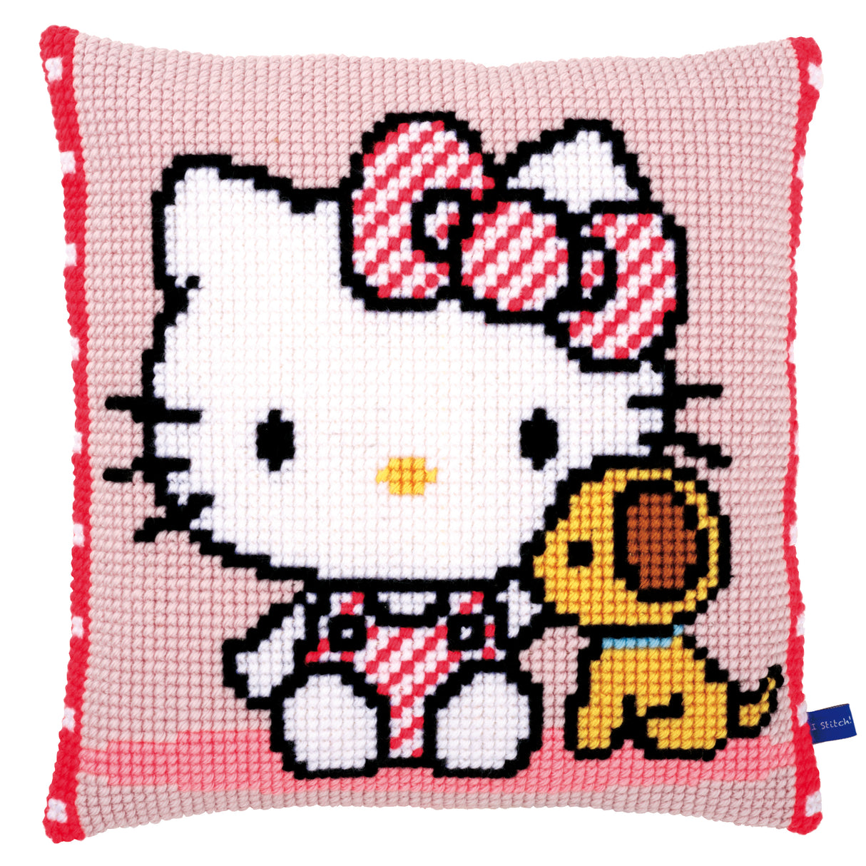 Vervaco Cross Stitch Kit 40cm Cushion Cover - Hello Kitty with Dog