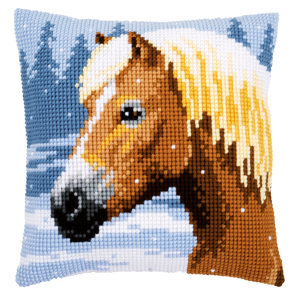 Vervaco Cross Stitch Kit 40cm Cushion Cover - Horse & Snow