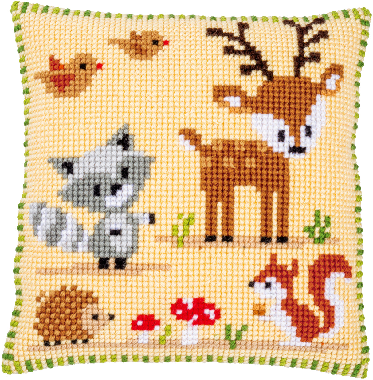 Vervaco Cross Stitch Kit 40cm Cushion Cover - Forest Animals 1