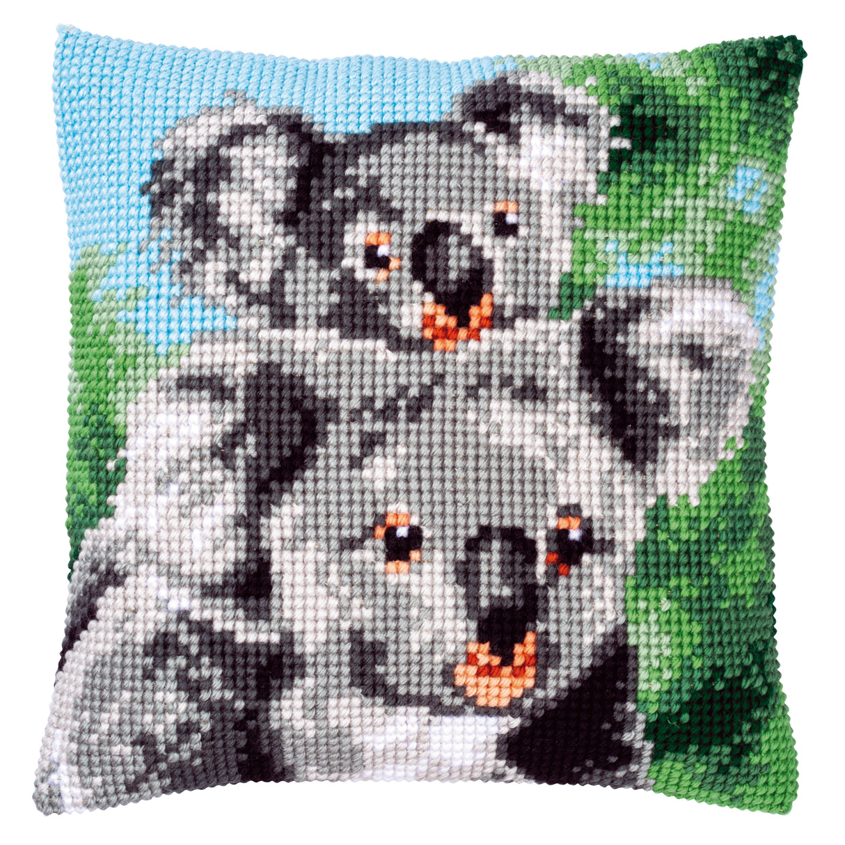 Vervaco Cross Stitch Kit 40cm Cushion Cover - Koala with Baby