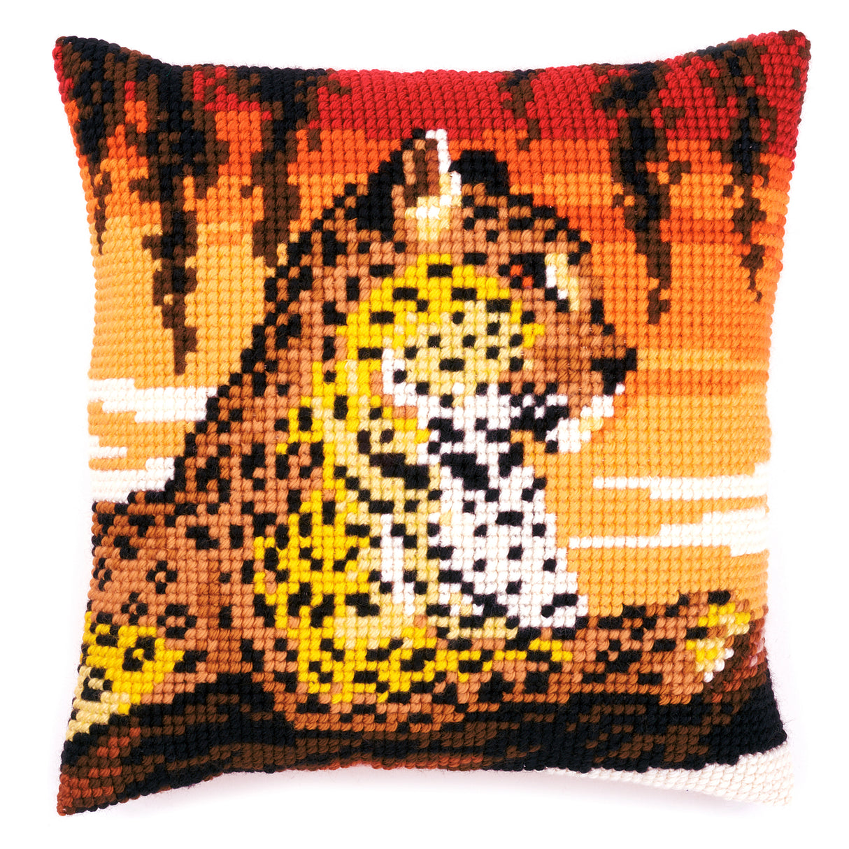 Vervaco Cross Stitch Kit 40cm Cushion Cover - Leopard 2