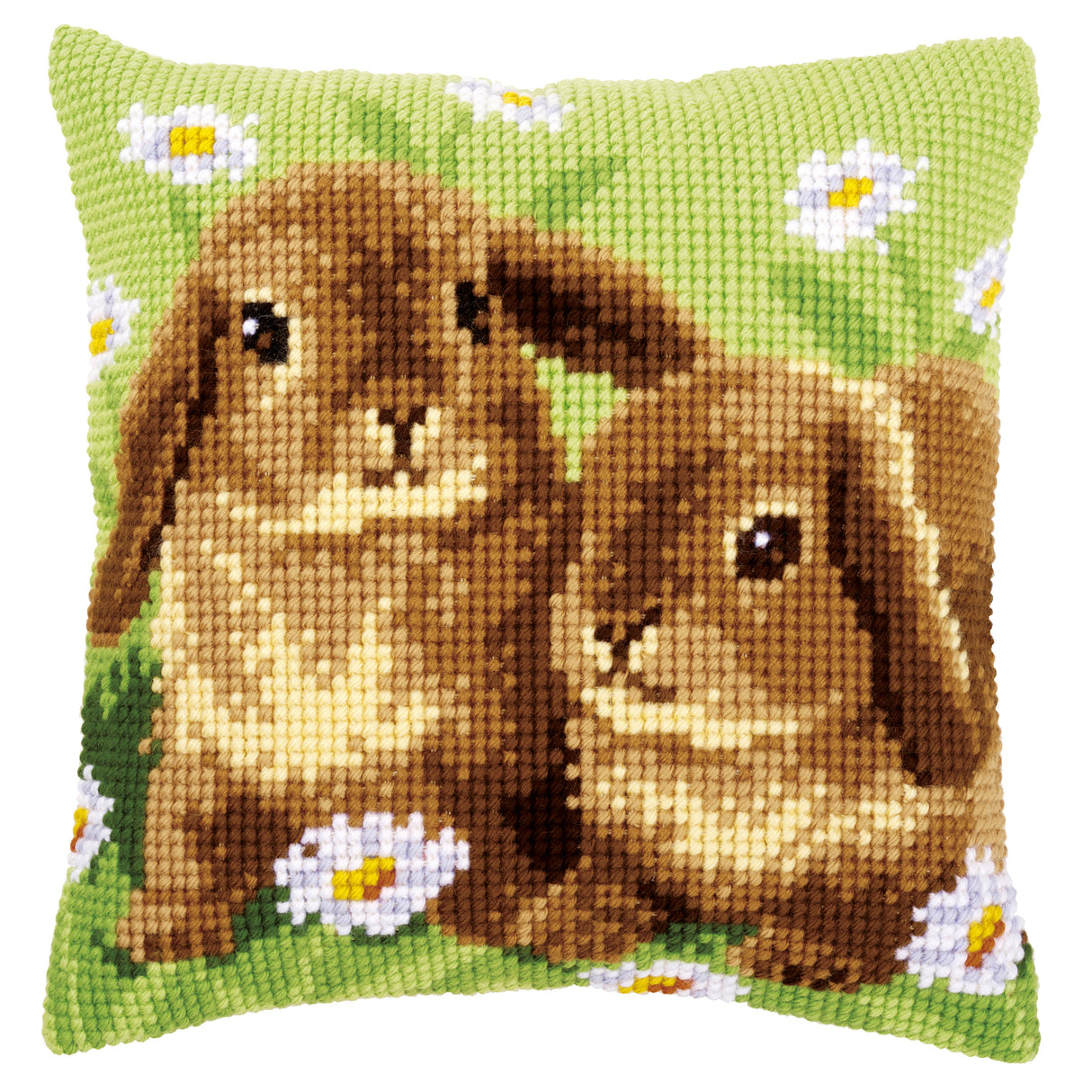 Vervaco Cross Stitch Kit 40cm Cushion Cover - Two Rabbits